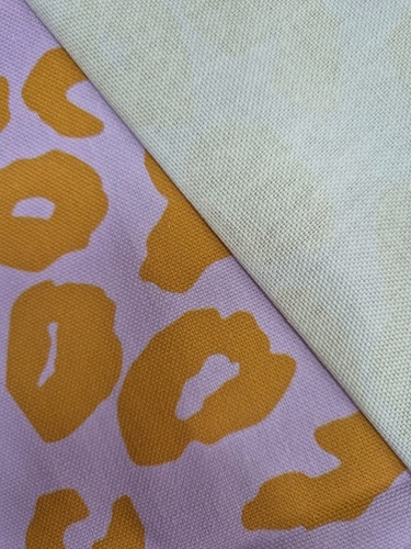 Canvas Baumwolle Leopard - lila/okker
